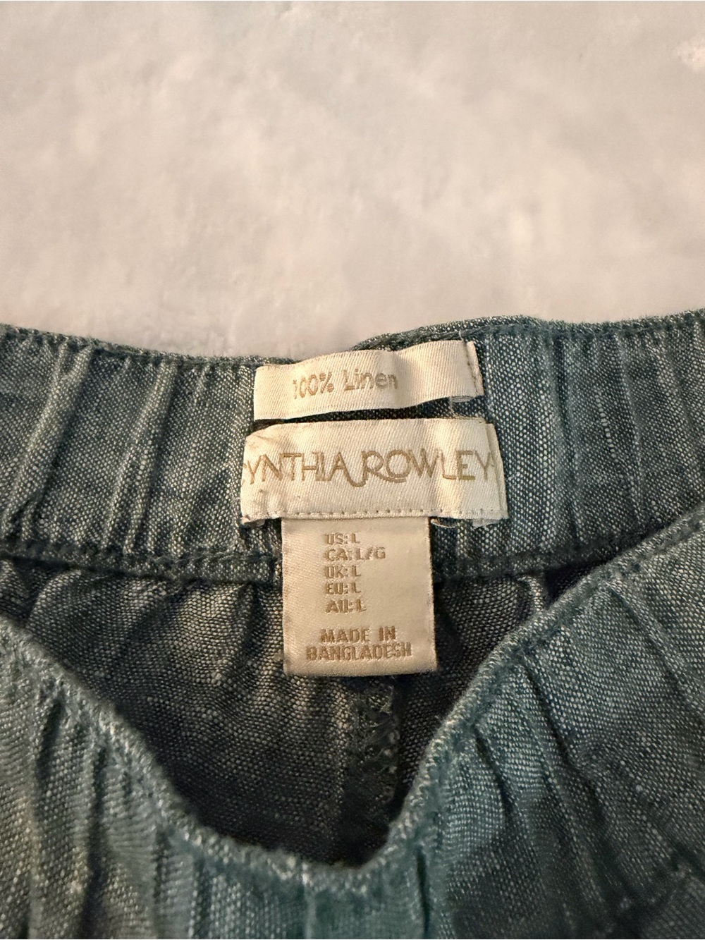 Women Casual Wide-Leg Linen Blend Pants in Sage Green - Picture 2 of 2